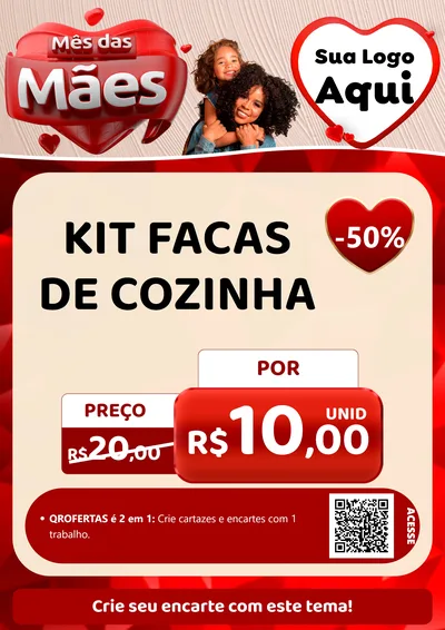 Modelo de Cartaz para Cartaz A4 Vertical com o tema Mês das Mães para Utilidades Domésticas