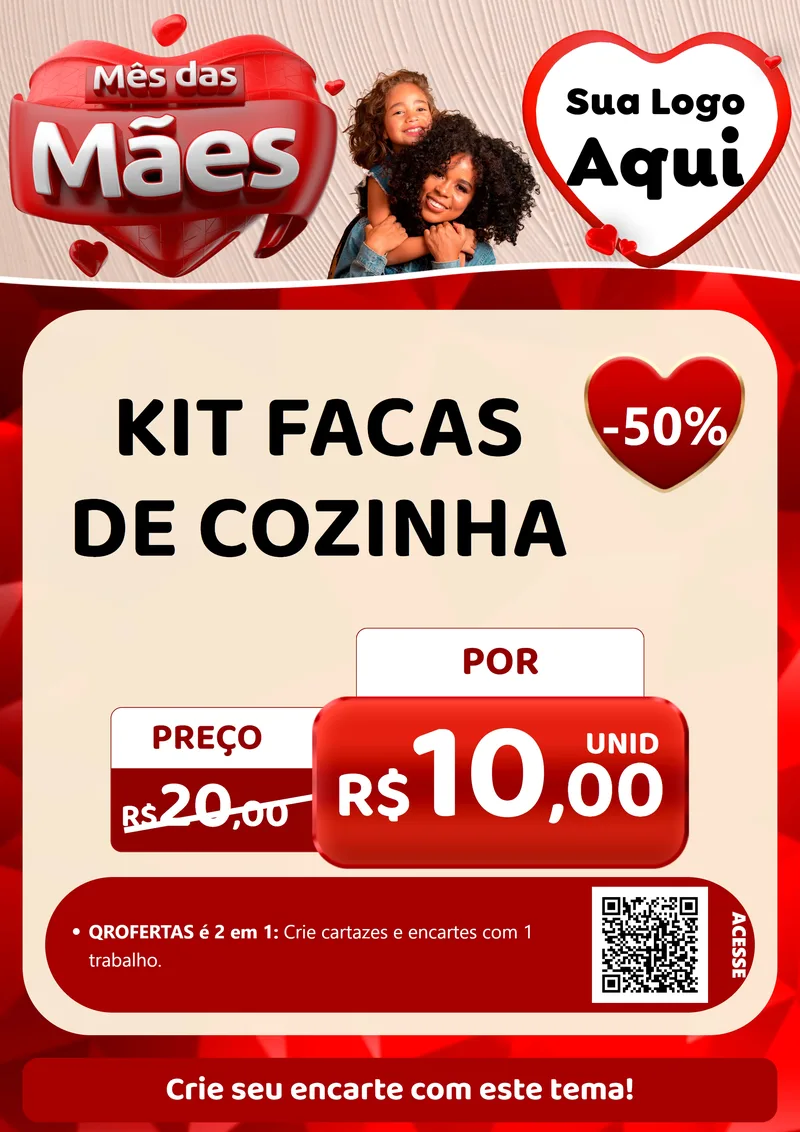 Modelo de Cartaz para Cartaz A4 Vertical com o tema Mês das Mães para Utilidades Domésticas