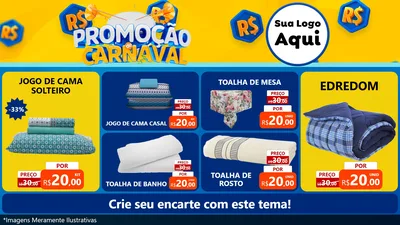 Modelo de TV para TV Horizontal com o tema Promoção de Carnaval para Cama, Mesa e Banho