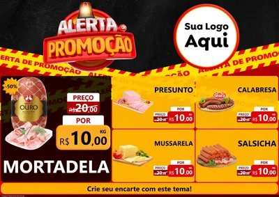 Modelo de Encarte para Encarte A4 Horizontal com o tema Alerta de Promoção para Frios e Laticínios