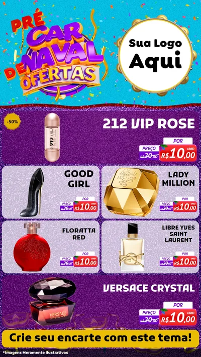 Modelo de TV para TV Vertical com o tema Pré Carnaval de Ofertas para Perfumes
