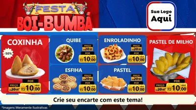 Modelo de TV para TV Horizontal com o tema Festa Boi Bumbá para Salgadaria