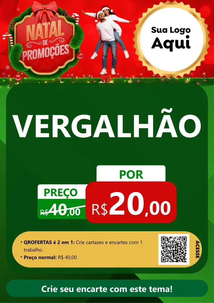 Modelo de Cartaz para Cartaz A4 Vertical com o tema Natal de Promoções para Ferragens