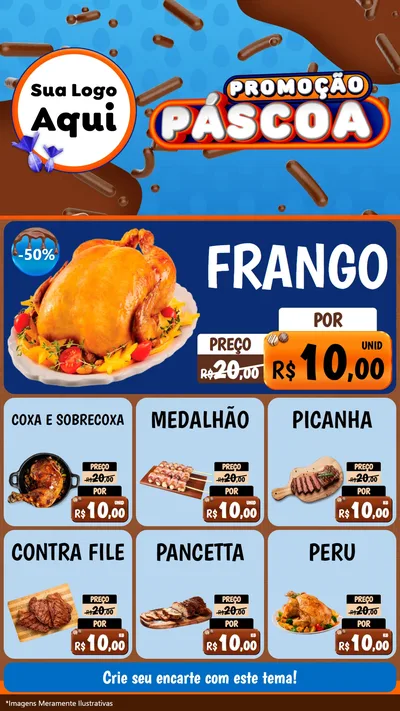 Modelo de Rede Social para Stories com o tema Promoção Páscoa para Assados