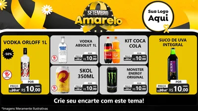 Modelo de TV para TV Horizontal com o tema Setembro Amarelo para Distribuidora de bebidas
