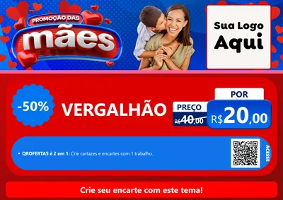 Modelo de Cartaz para Cartaz A4 Horizontal com o tema Promoção das Mães para Ferragens