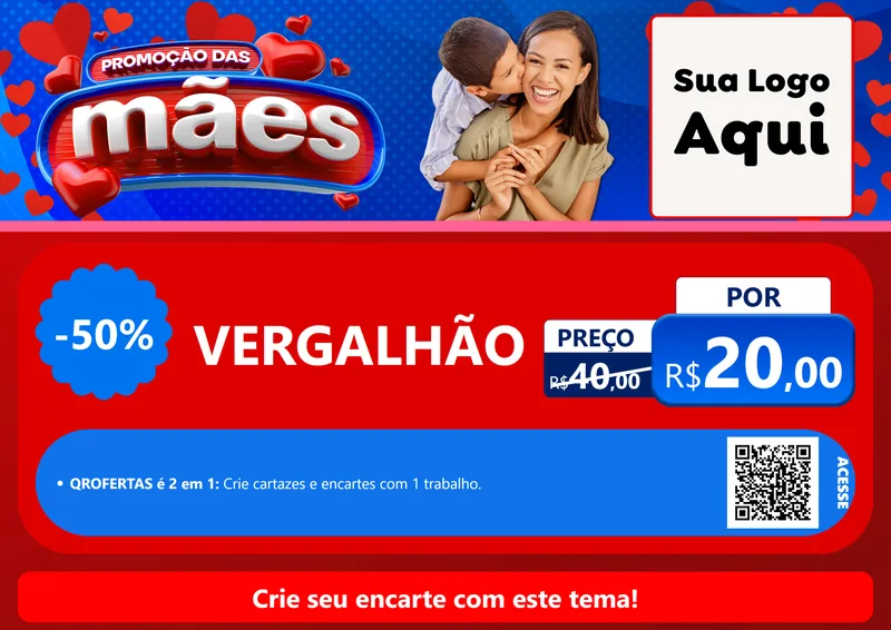 Modelo de Cartaz para Cartaz A4 Horizontal com o tema Promoção das Mães para Ferragens