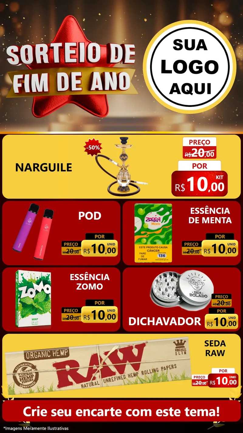 Modelo de TV para TV Vertical com o tema Sorteio de Fim de Ano para Tabacaria