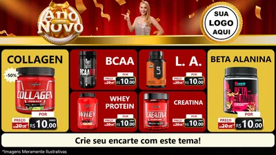 Modelo de TV para TV Horizontal com o tema Super Ano Novo para Suplementos alimentares