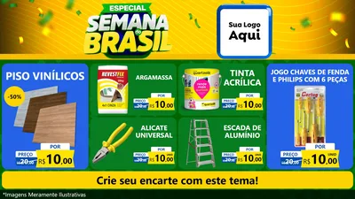 Modelo de TV para TV Horizontal com o tema Especial Semana do Brasil para Material para Construção