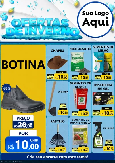 Modelo de Encarte para Encarte A4 Vertical com o tema Ofertas de Inverno para Agropecuária
