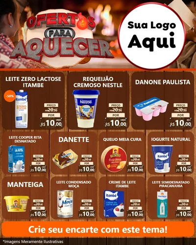 Modelo de Rede Social para Feed Instagram com o tema Ofertas Para Aquecer para Frios e Laticínios