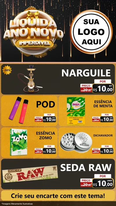 Modelo de TV para TV Vertical com o tema Liquida Ano Novo Imperdível para Tabacaria