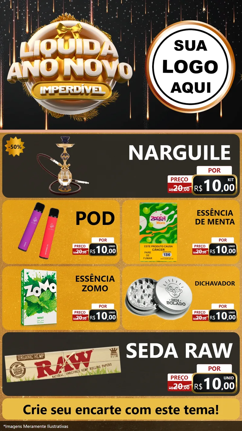Modelo de TV para TV Vertical com o tema Liquida Ano Novo Imperdível para Tabacaria