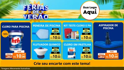 Modelo de TV para TV Horizontal com o tema Férias de Verão para Produtos para Piscina