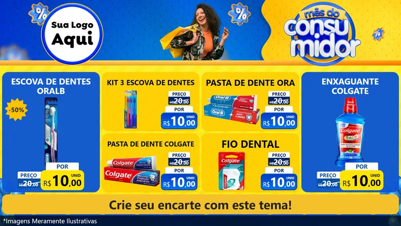Modelo de TV para TV Horizontal com o tema Mês do Consumidor para Higiene Pessoal