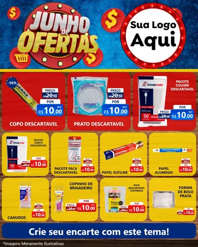 Modelo de Rede Social para Feed Instagram com o tema Junho de Ofertas para Embalagens