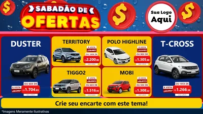 Modelo de TV para TV Horizontal com o tema Sabadão de Ofertas para Concessionaria de Carros