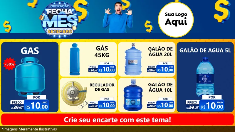 Modelo de TV para TV Horizontal com o tema Operação Fecha Mês Setembro para Água e gás