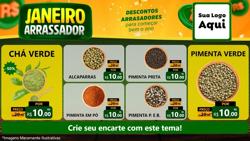 Modelo de TV para TV Horizontal com o tema Janeiro Arrasador para Produtos Naturais