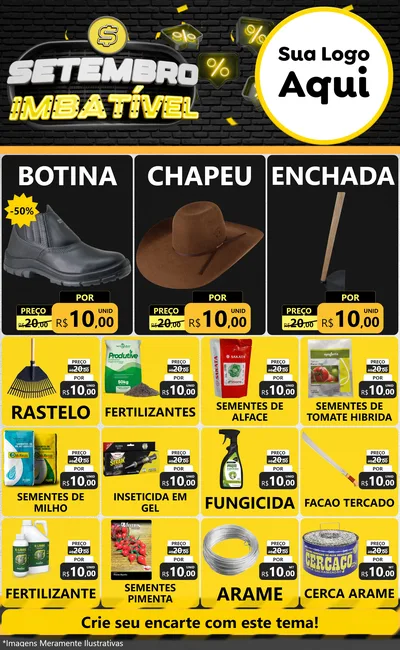 Modelo de Encarte para Encarte Grande com o tema Setembro Imbatível para Agropecuária