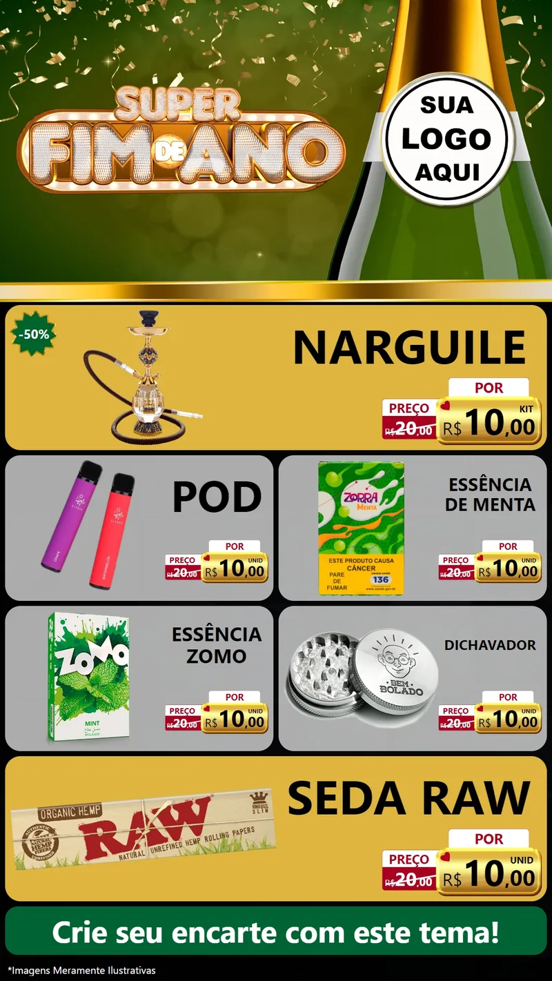 Modelo de TV para TV Vertical com o tema Super Fim de Ano para Tabacaria
