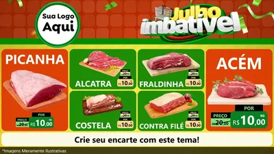 Modelo de TV para TV Horizontal com o tema Julho Imbatível para Açougue