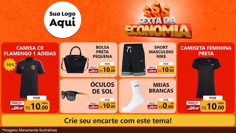 Modelo de TV para TV Horizontal com o tema Sexta da Economia para Roupas e acessórios