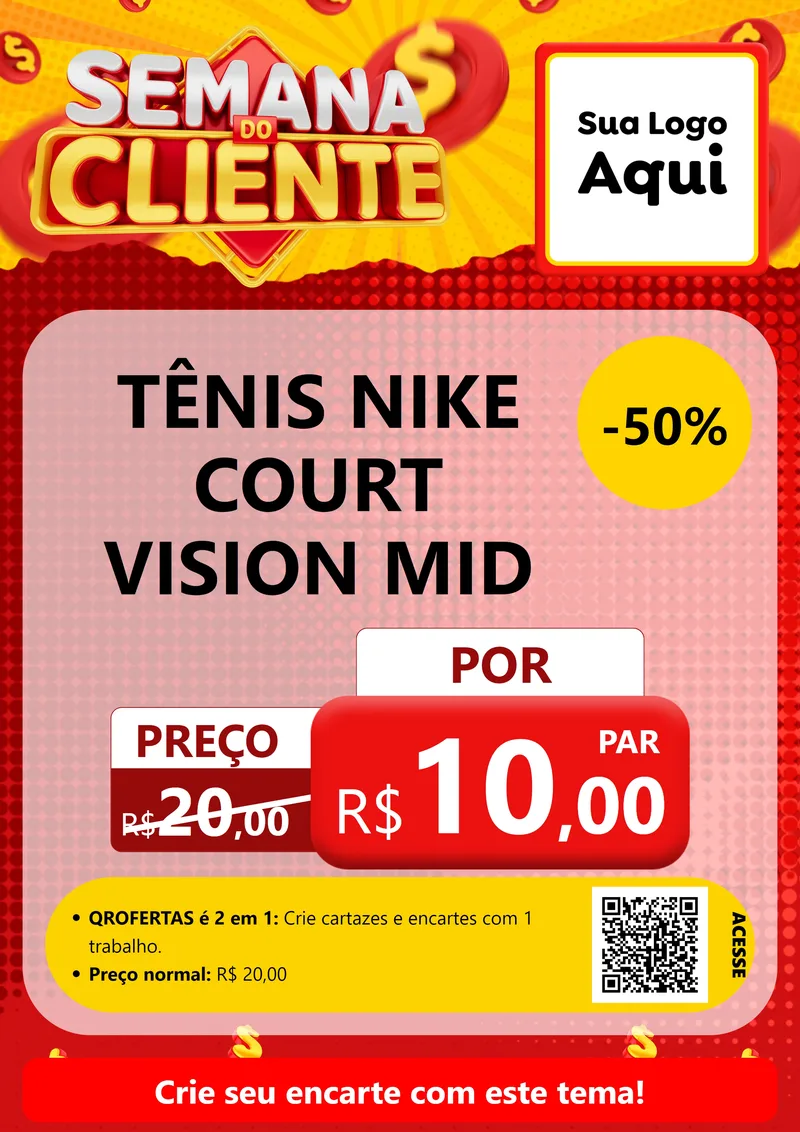 Modelo de Cartaz para Cartaz A4 Vertical com o tema Semana do Cliente para Calçados