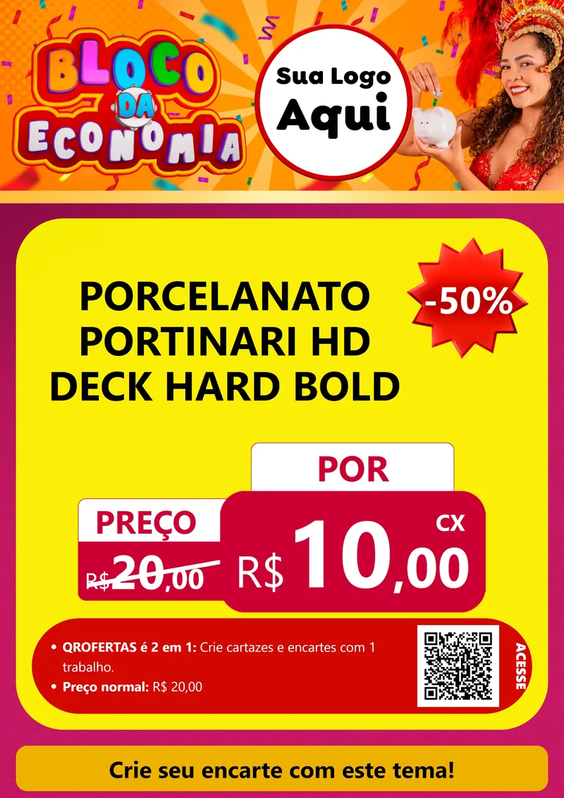 Modelo de Cartaz para Cartaz A4 Vertical com o tema Bloco da Economia para Pisos e revestimentos