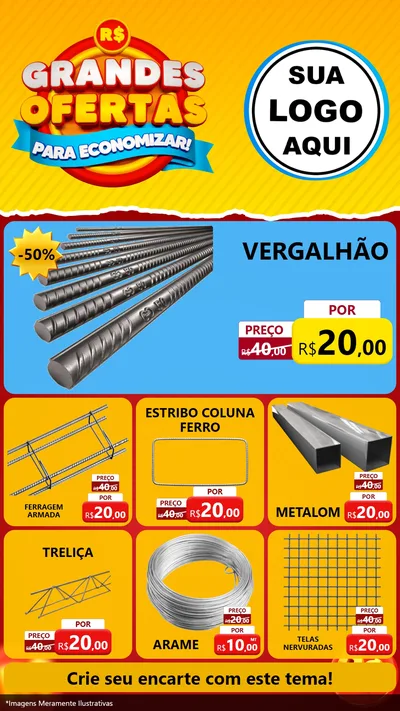 Modelo de Rede Social para Stories com o tema Grandes Ofertas Para Economizar! para Ferragens