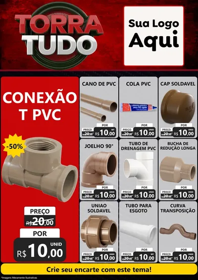 Modelo de Encarte para Encarte A4 Vertical com o tema Torra Tudo para Tubos e conexões