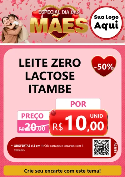 Modelo de Cartaz para Cartaz A4 Vertical com o tema Especial Dia Das Mães para Frios e Laticínios