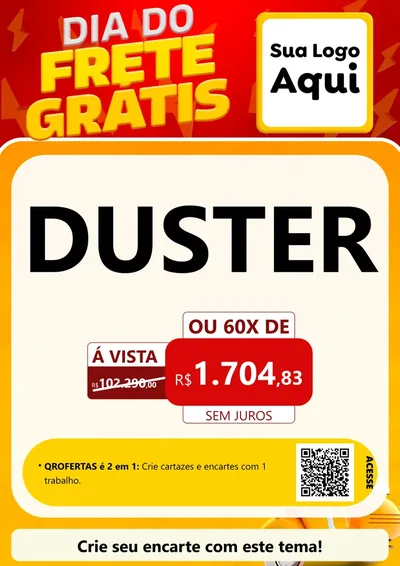 Modelo de Cartaz para Cartaz A4 Vertical com o tema Dia do Frete Grátis para Concessionaria de Carros