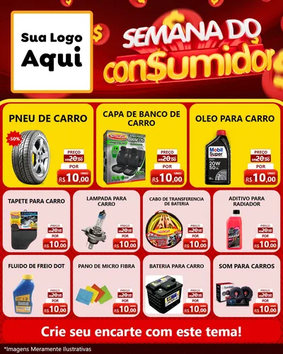 Modelo de Rede Social para Feed Instagram com o tema Semana do Consumidor para Auto peças