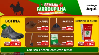 Modelo de TV para TV Horizontal com o tema Semana Farroupilha - Uma Barbaridade de Ofertas para Agropecuária