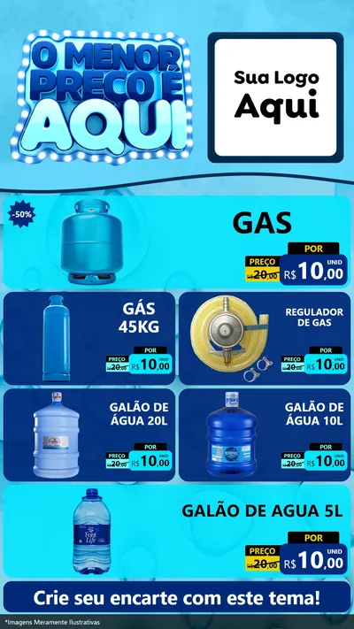 Modelo de TV para TV Vertical com o tema O Menor Preço É Aqui para Água e gás