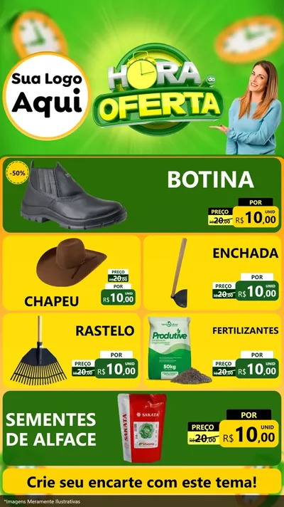 Modelo de TV para TV Vertical com o tema Hora da Oferta para Agropecuária