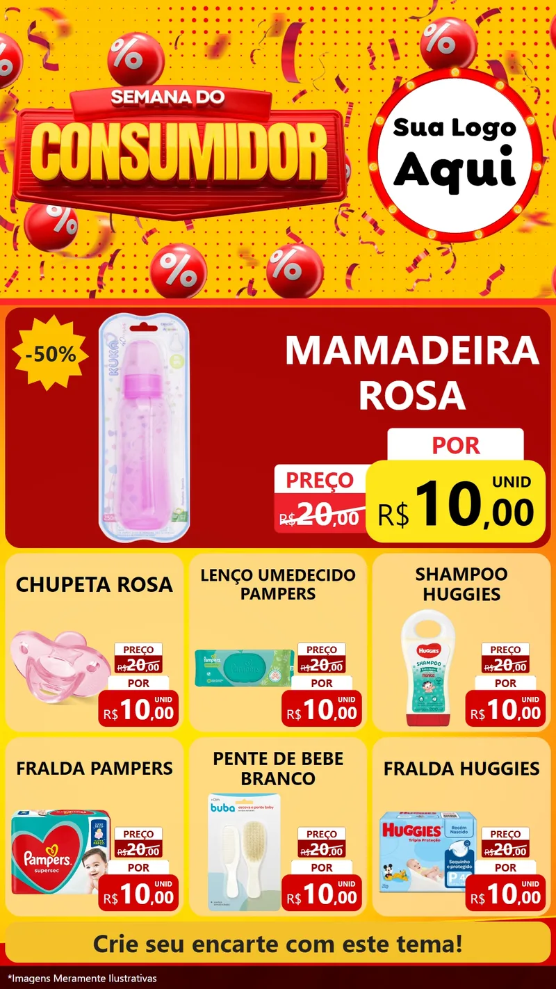 Modelo de Rede Social para Stories com o tema Semana do Consumidor para Bebês