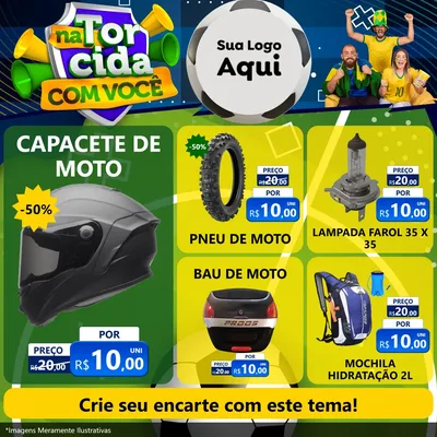 Modelo de Rede Social para Feed Facebook com o tema Na Torcida Com Você - Copa para Moto peças