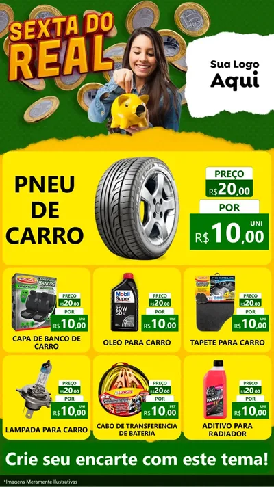 Modelo de Rede Social para Stories com o tema Sexta do Real para Auto peças