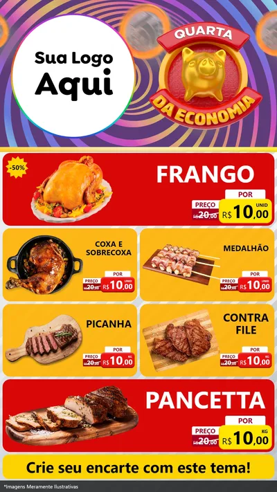 Modelo de TV para TV Vertical com o tema Quarta da Economia para Assados