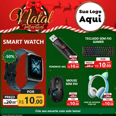 Modelo de Rede Social para Feed Facebook com o tema Natal Imperdível para Informática