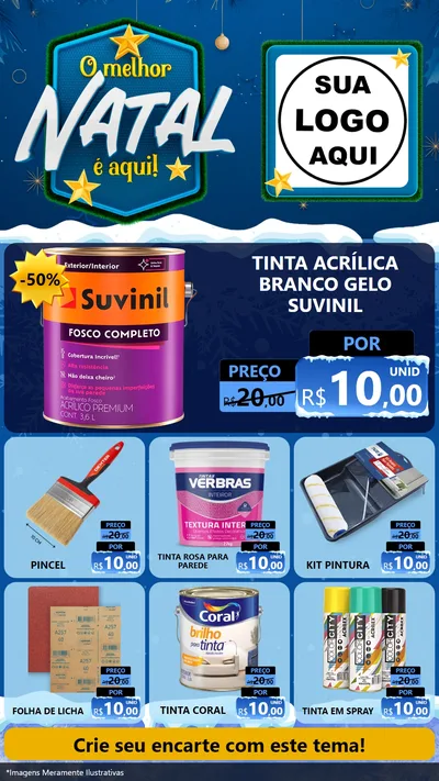 Modelo de Rede Social para Stories com o tema O Melhor Natal É Aqui! para Tintas e Ferramentas