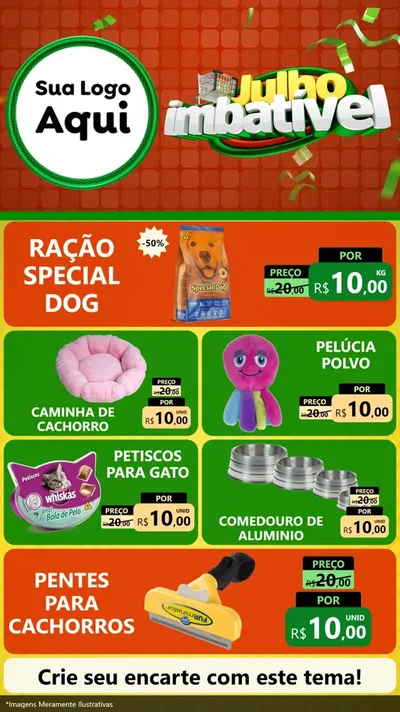 Modelo de TV para TV Vertical com o tema Julho Imbatível para Pet Shop