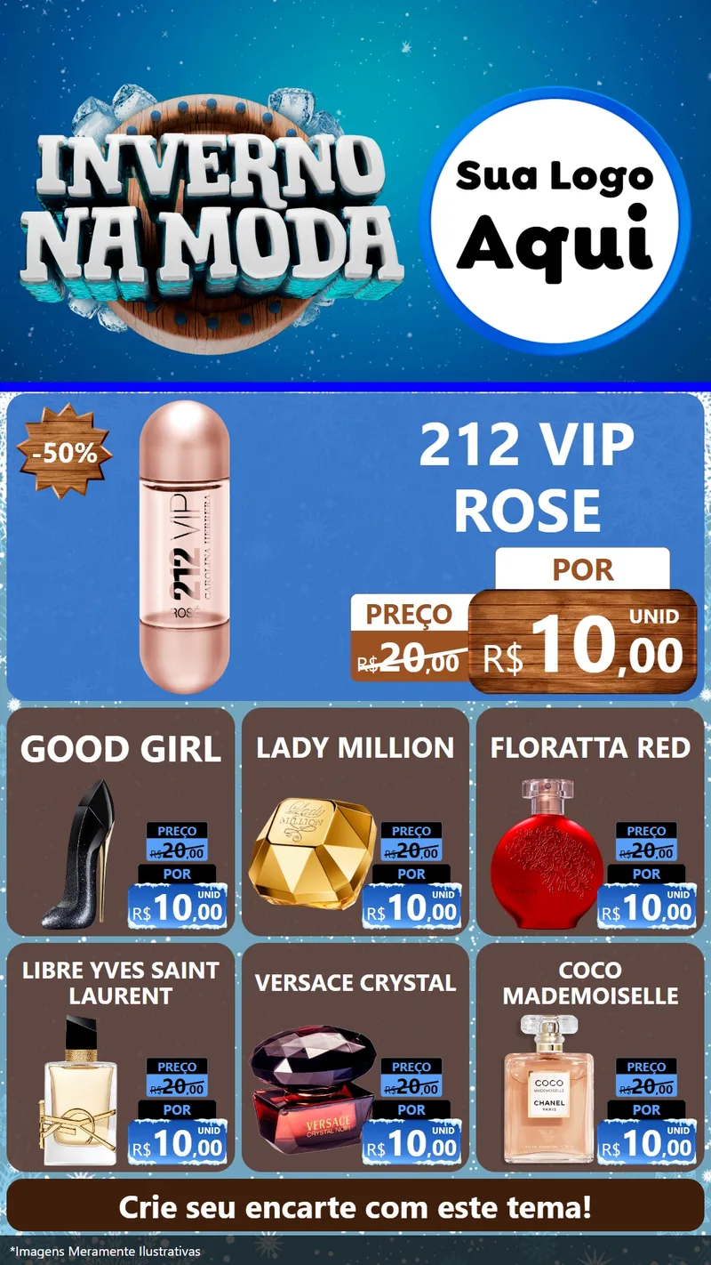 Modelo de Rede Social para Stories com o tema Inverno na Moda para Perfumes