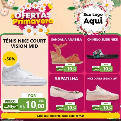 Modelo de Rede Social para Feed Facebook com o tema Ofertas de Primavera para Calçados