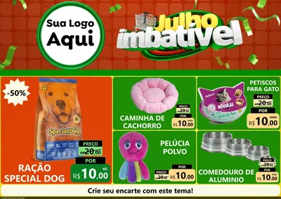 Modelo de Encarte para Encarte A4 Horizontal com o tema Julho Imbatível para Pet Shop