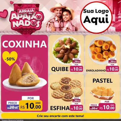 Modelo de Rede Social para Feed Facebook com o tema Arraiá dos Apaixonados - Junina para Salgadaria