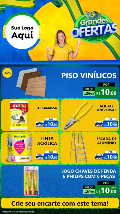 Modelo de TV para TV Vertical com o tema Grandes Ofertas para Material para Construção